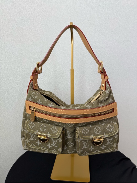 Louis Vuitton Shoes - LV Olive green denim shoulder bag